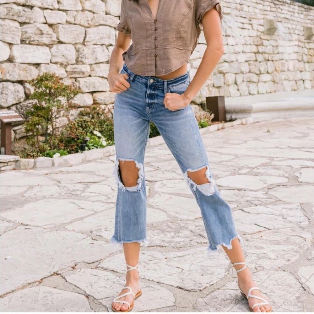 Vervet by Flying Monkey Bella High-Rise Crop Kick Flare Jeans Size 26